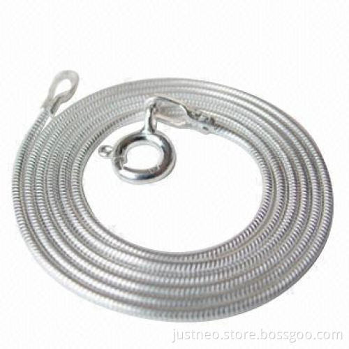 925 sterling silver round snake chain necklace